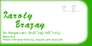 karoly brazay business card